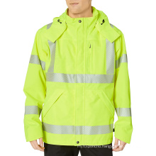 OEM High Visibility Work Wear Safety Work Uniforms Class 3 Mens Waterproof Jacket